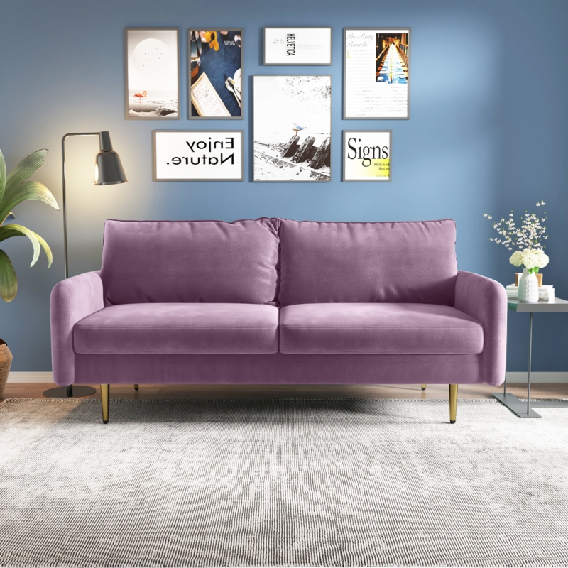 Dorman 70'' Velvet Round Arm Sofa