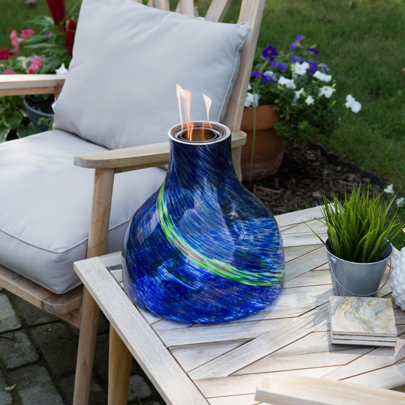 Echoflame Glass Gel Outdoor Tabletop Fireplace with Flame Guard
