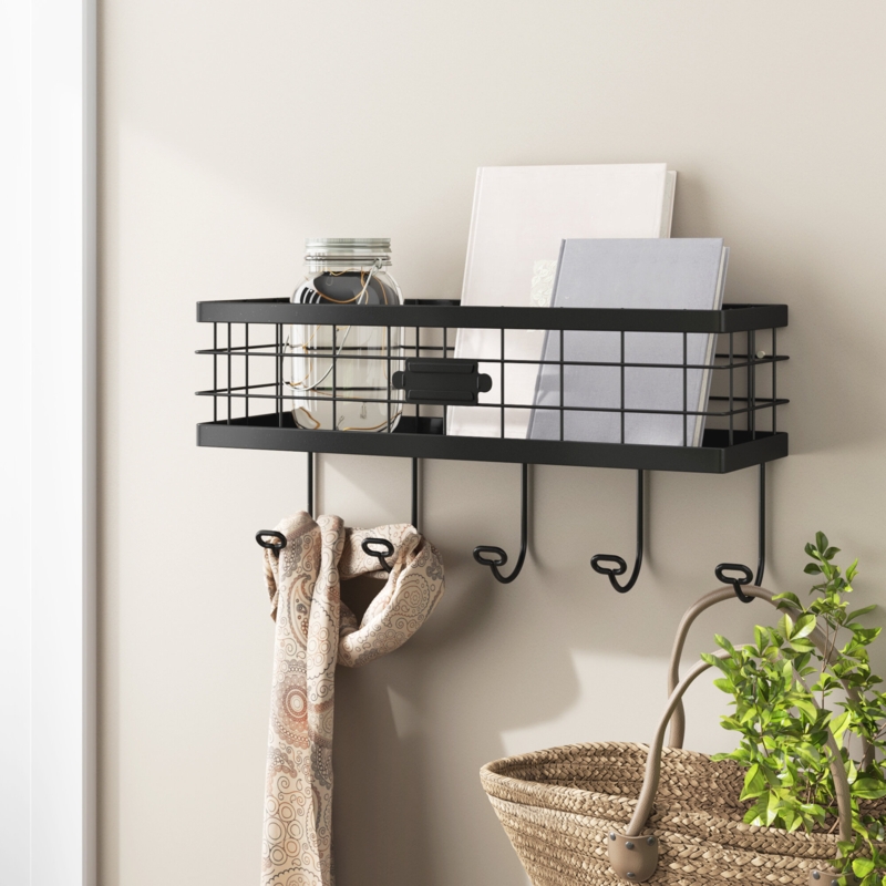 Eleyana Steel Wall 5 - Hook Wall Mounted Coat Rack