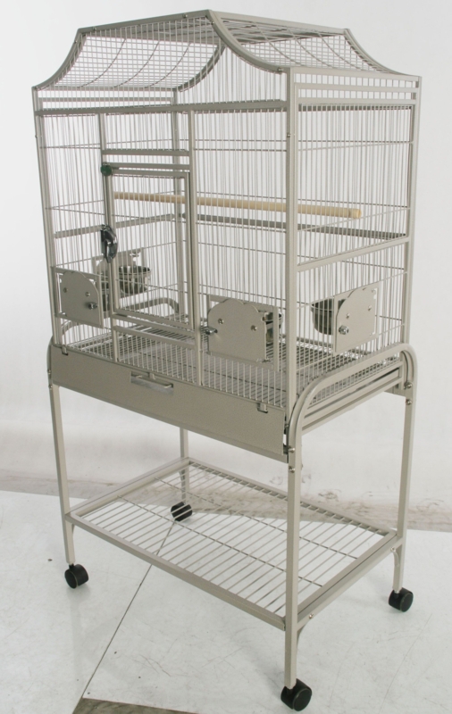 Elinor 55'' Iron Victorian Top Floor Bird Cage with Wheels