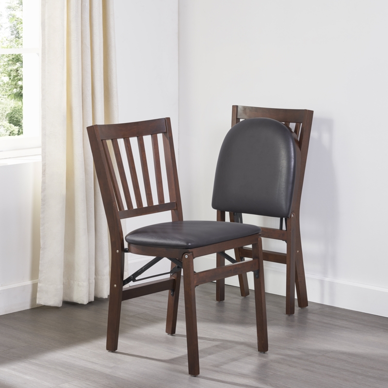 Esita Vinyl Padded Stackable Folding Chair Folding Chair Set (Set of 2)