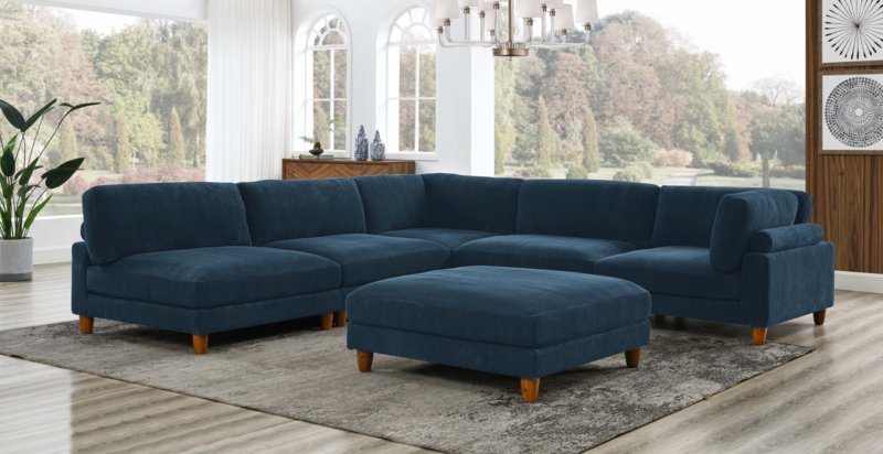 Espinosa 6 - Piece Corduroy Sectional