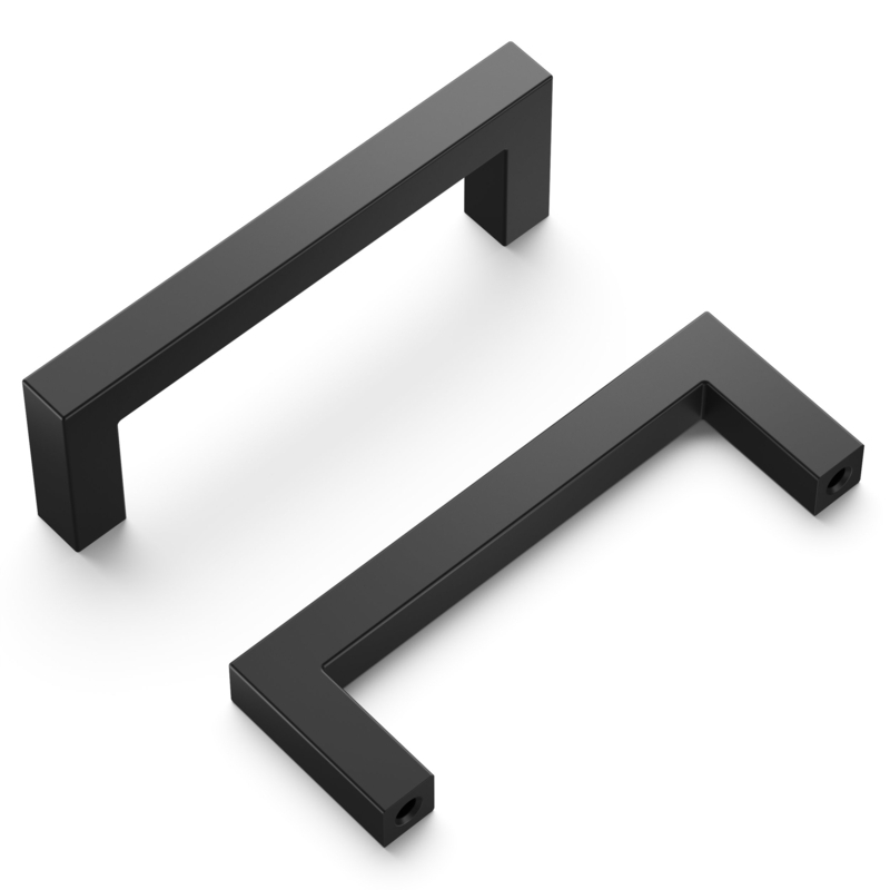 Essentials Kitchen Cabinet Handles, 3" Square Drawer Pulls for Cabinet Doors, Dresser Drawers (Set of 10)