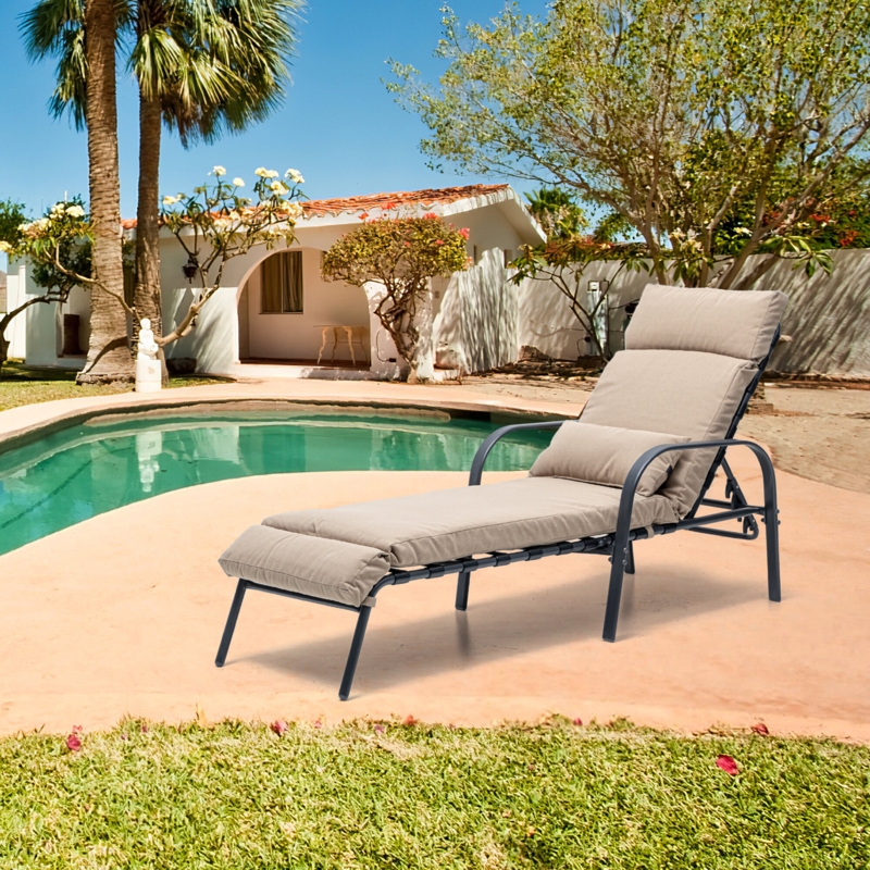 Eva-Rose Outdoor Metal Chaise Lounge