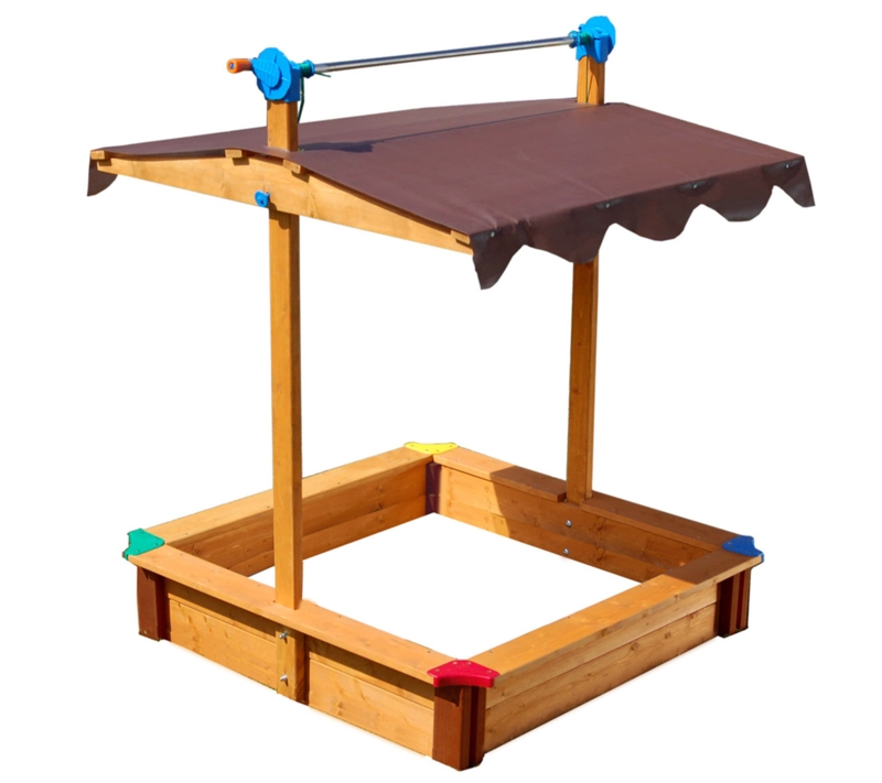 Exaco 40'' x 51'' Solid Wood Sandbox with Cover