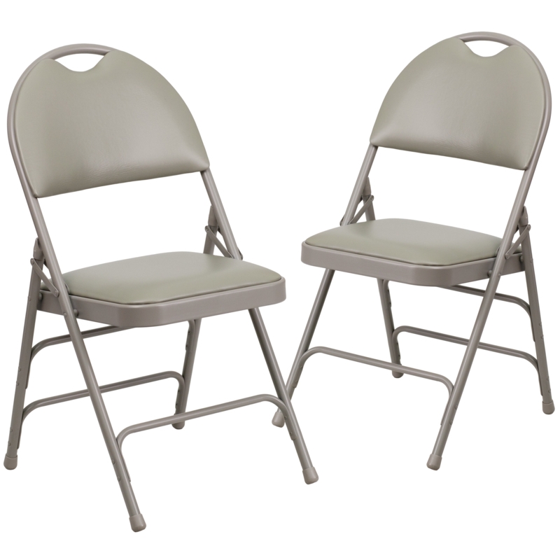 Extra Large Ultra-Premium Triple Braced Folding Chair (Set of 2)