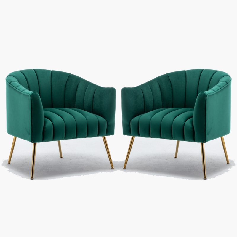 Fanica Velvet Barrel Chair