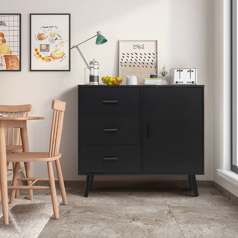 Floor Storage Cabinet with Door & 3 Drawers
