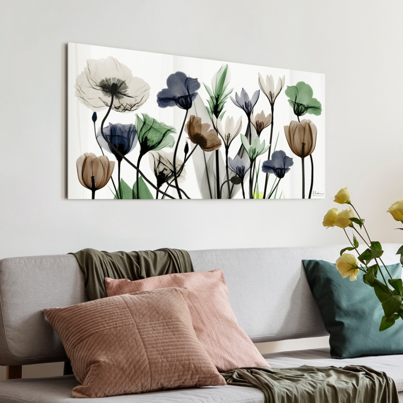 Floral Landscape On Glass by Albert Koetsier Print