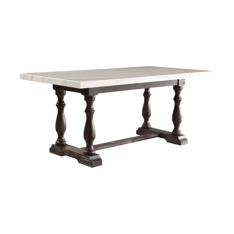 Flovilla Marble Top Solid Wood Base Dining Table