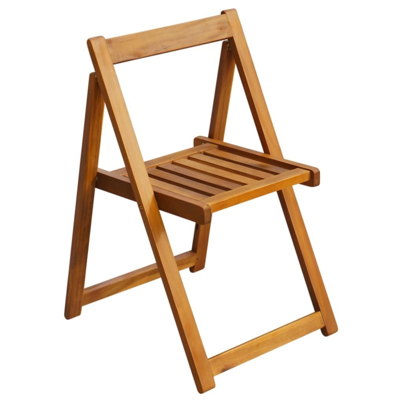 Folding Patio Chairs Solid Acacia Wood (Set of 2)
