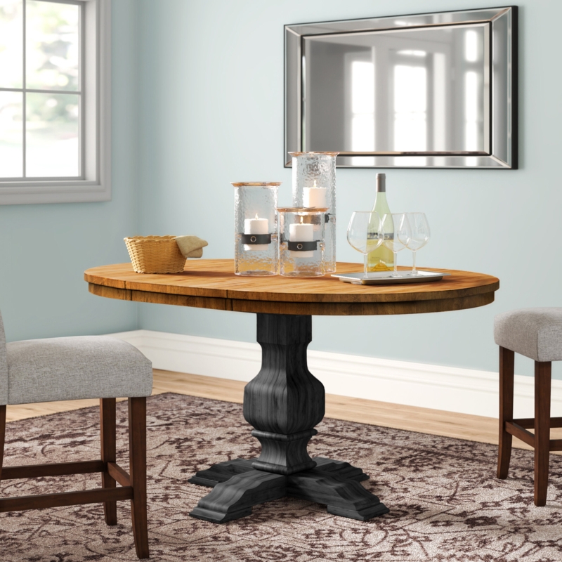 Fortville Extendable Oval Solid Wood Dining Table