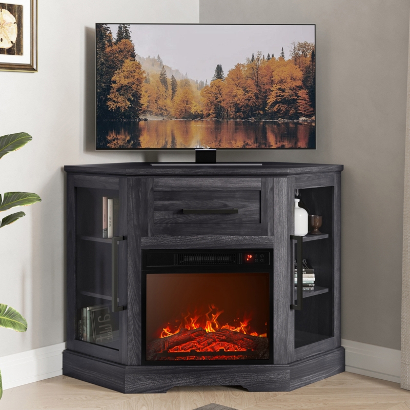 Gelbert TV Stand for to 43" with Electric Fireplace Included