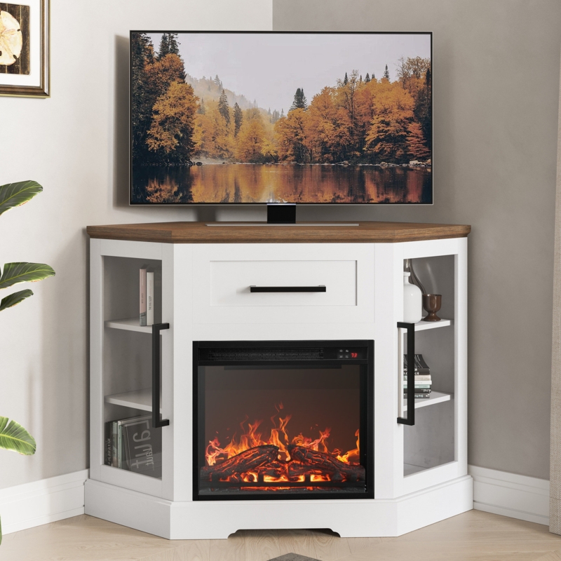 Gelbert TV Stand for to 43" with Electric Fireplace Included
