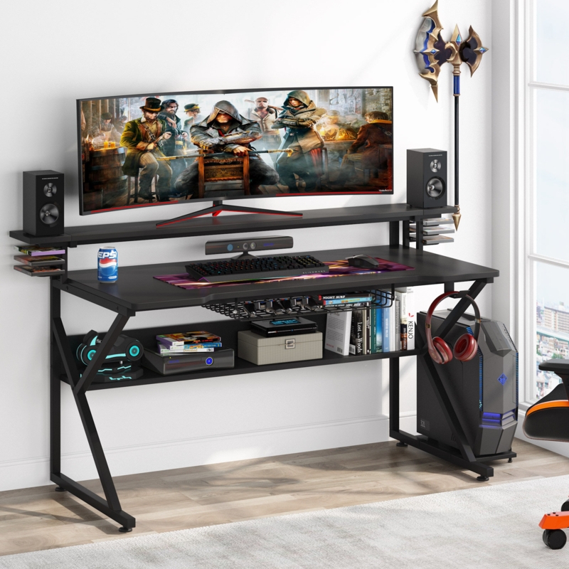 Gemma Gaming Desk with Hutch