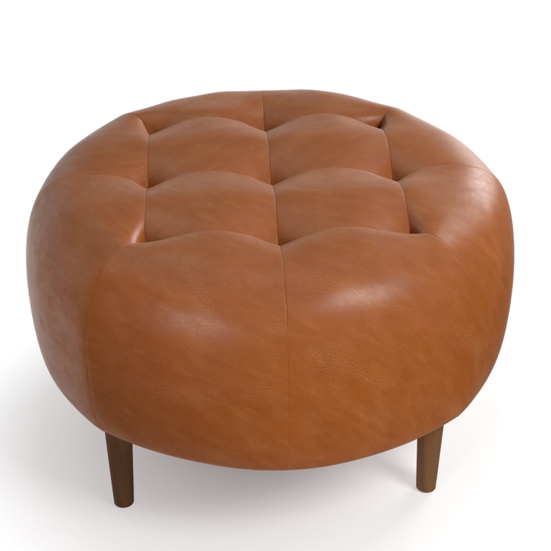 Geo Leather Ottoman