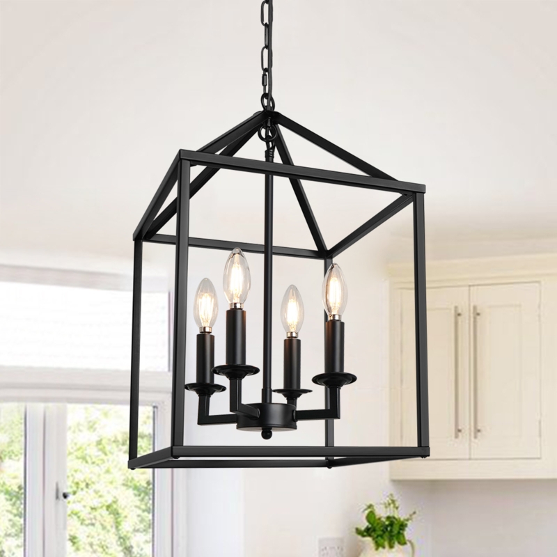 Gerladina 4 - Light Matte Black Lantern Pendant