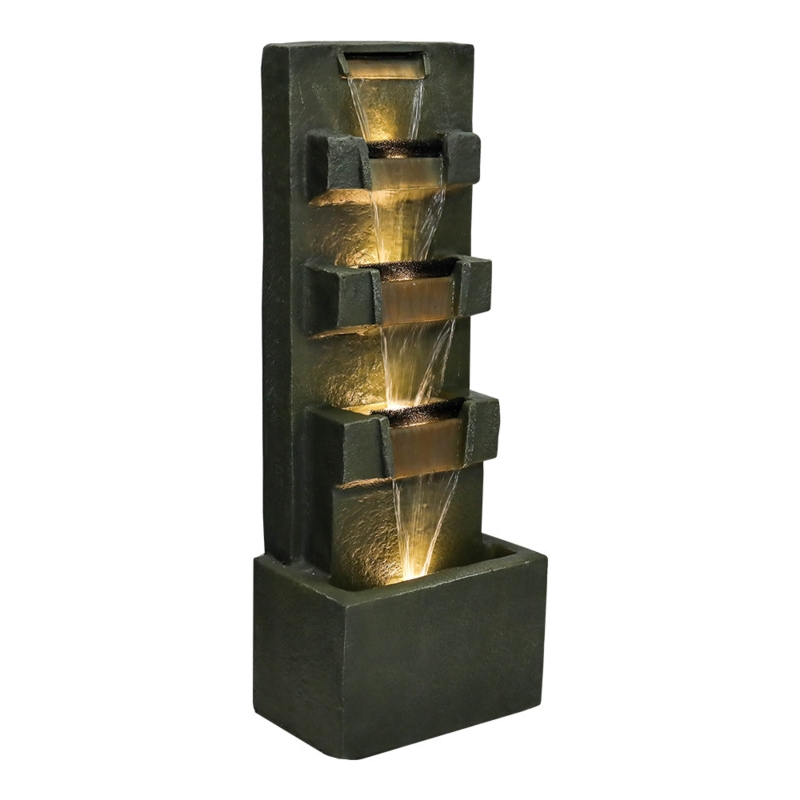 Gladie Indoor Weather Resistant Floor Fountain with Light