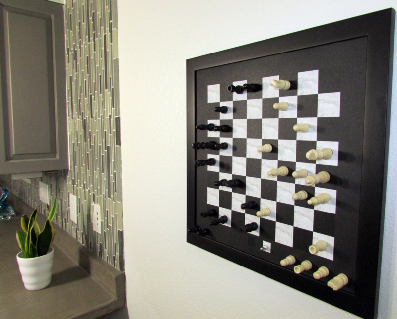 Handmade Modern Entertainment Wall Decor on Solid Wood