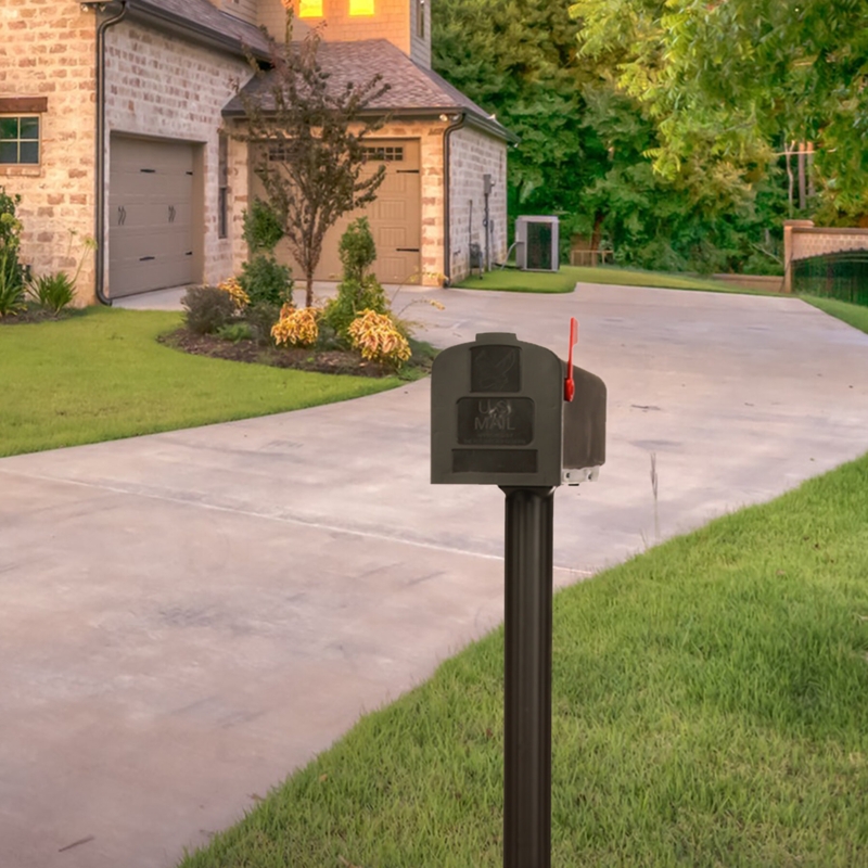 Harrison All-in-One, Medium, Plastic, Mailbox and Post Combo, Bronze