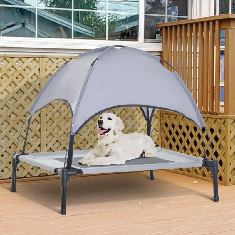 Harter Cot Elevated Cooling Dog Bed with Canopy Shade