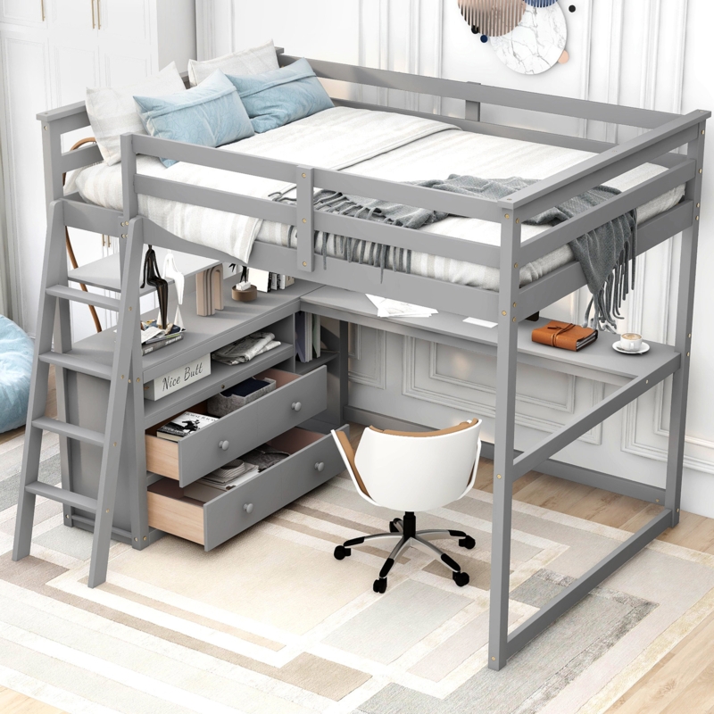 Harvans Full 2 Drawer Loft Loft Bed