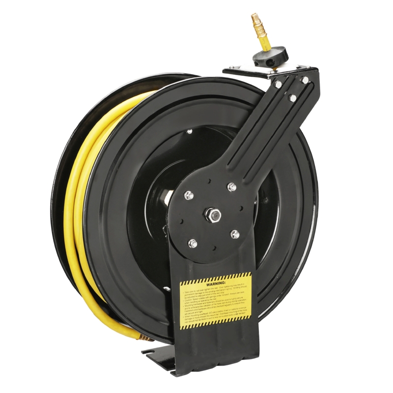 Heavy Duty Retractable 100-Foot Air Compressor Hose and Reel by Pentagon Tools
