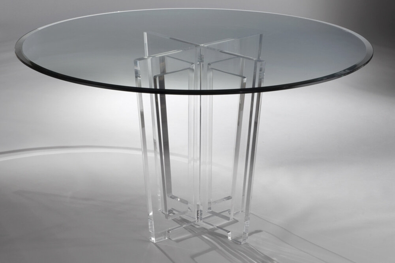 Hemenway Round Glass Top Dining Table