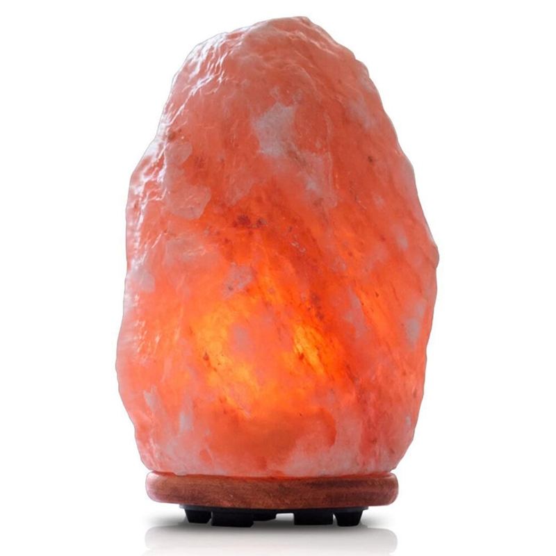 Himalayan Glow Salt Lamp with Wooden Base - 6 Lbs