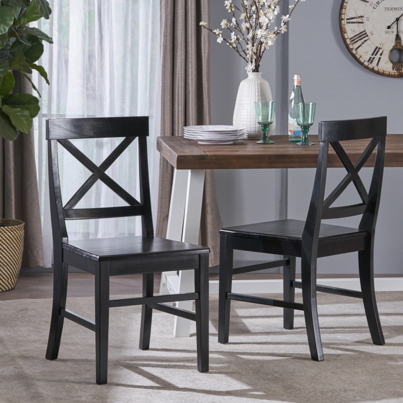 Hitz Solid Wood Cross Back Side Chair