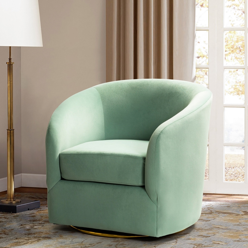 Holden Velvet Swivel Barrel Chair
