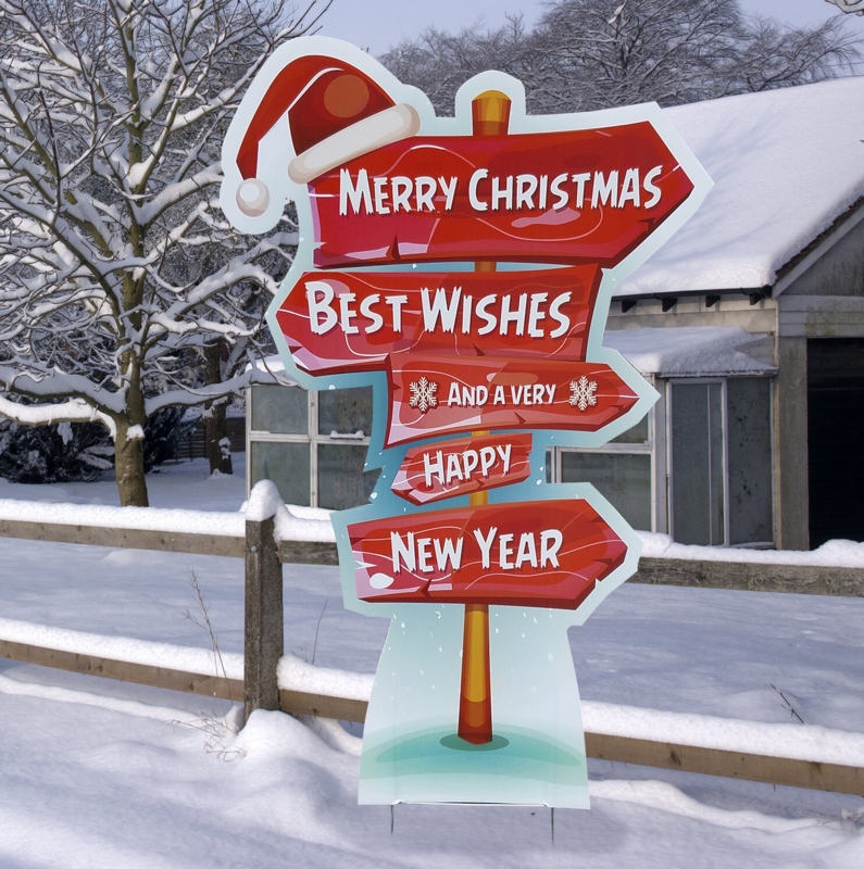 Holiday Directional Sign Yard Standee