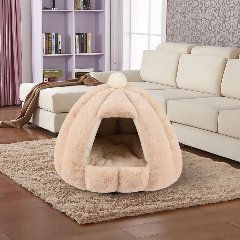 Hruska Comfortable Round Plush Pet Cave House