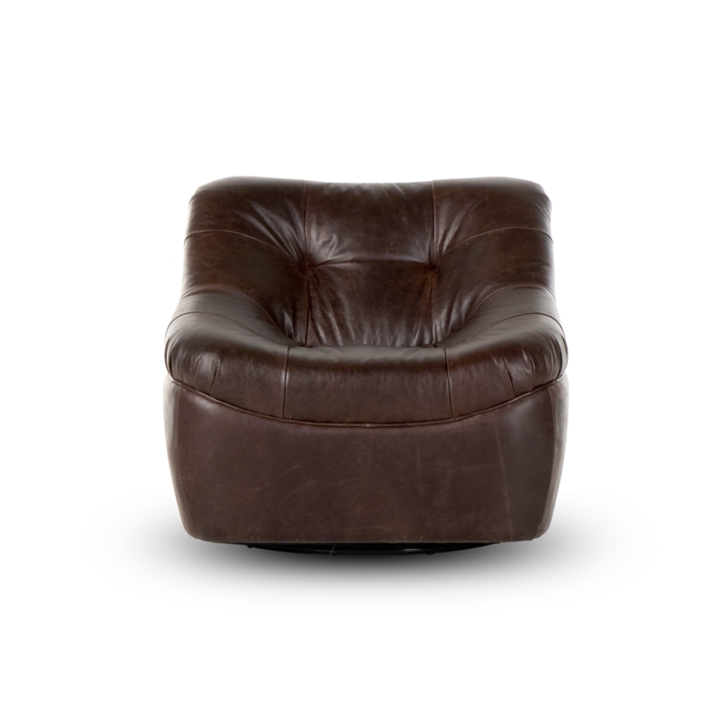 Imrich Leather Swivel Slipper Chair