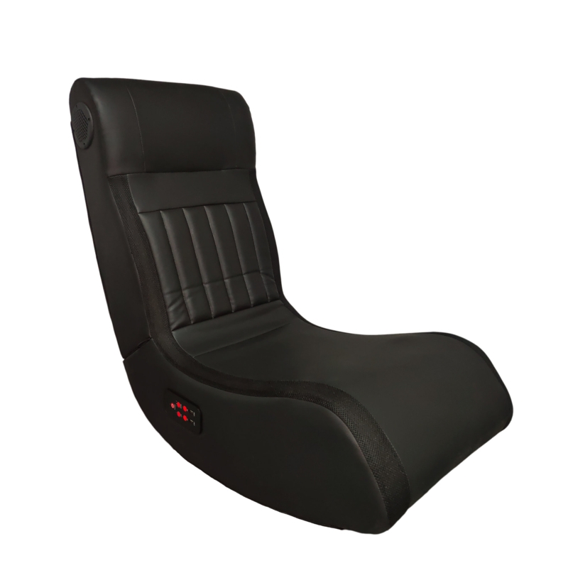 Inbox Zero Ergonomic Rocker Game Chair with Built-in Speakers in Black