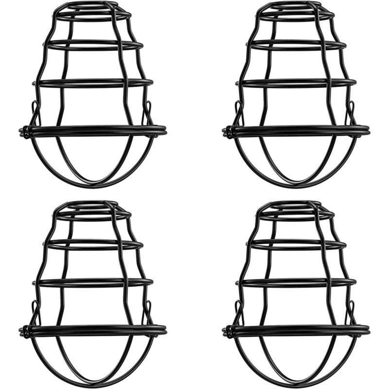 Industrial Vintage Style Light Cage For Pendant Lights, 4 Pack