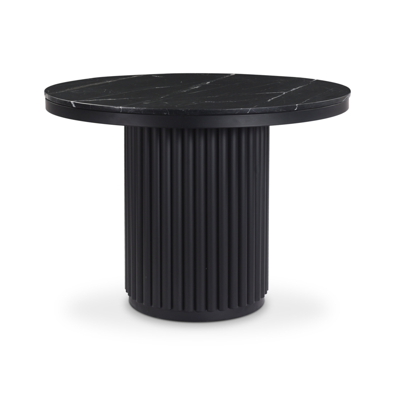 Ione Round Marble Top Metal Base Dining Table