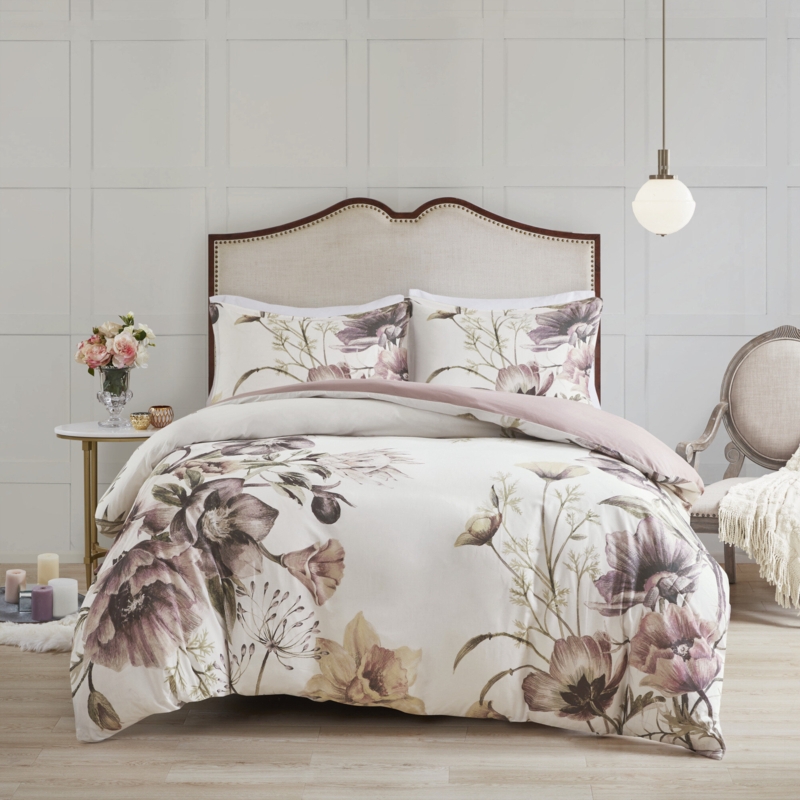 Ireland Shabby Elegance Floral 3 Piece Cotton Duvet Cover Set