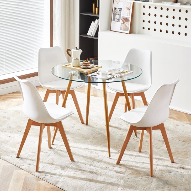 Iresha 5 - Piece Glass Top Dining Set (Set of 5)