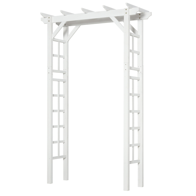 Irmhild 55'' W x 23.5'' D Solid Wood Arbor in White
