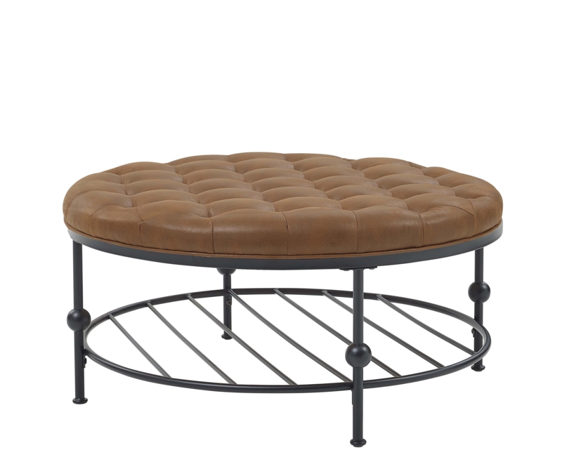 Jacki Faux Leather Ottoman