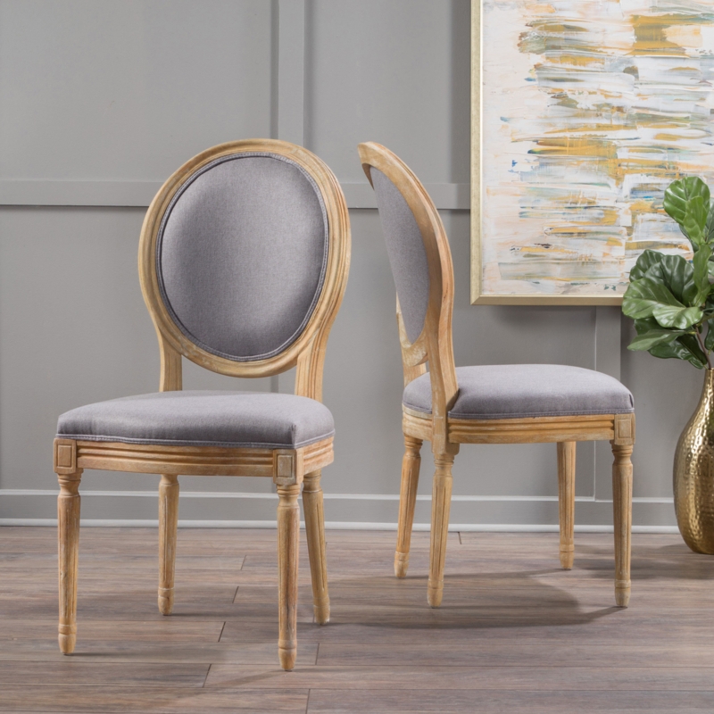 Jair Upholstered King Louis Back Side Chair (Set of 2)