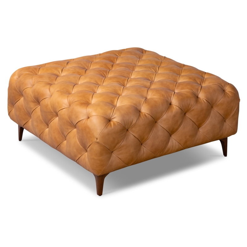 Jaquaylin Leather Ottoman