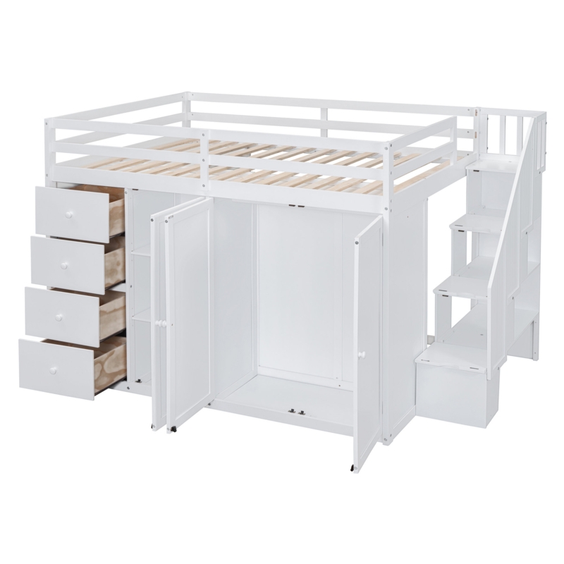 Jasmonique Kids Full Loft Bed with Drawers