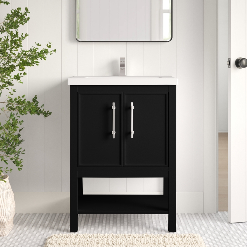 Jewell 24.25'' Single Bathroom Vanity with Ceramic Top