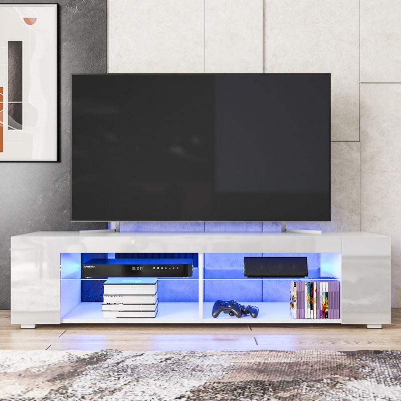 Jowers TV Stand for TVs up to 65'' LED Media with Glass Shelves