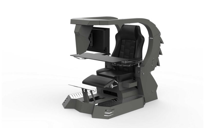 Jubilee Modern/contemporary Design Adjustable Reclining Ergonomic PC u0026 Racing Game Chair with Built-in Speakers and Footrest