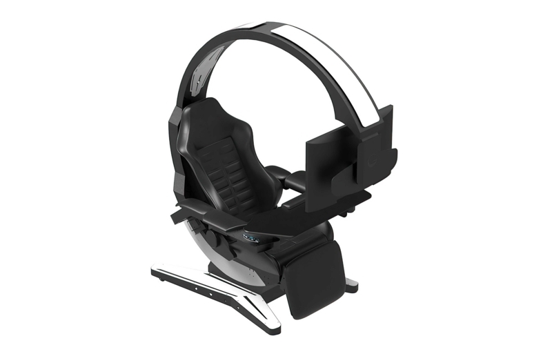 Jubilee Modern/contemporary Design Hamish Adjustable Reclining Ergonomic Swiveling PC u0026 Racing Game Chair with Built-in Speakers