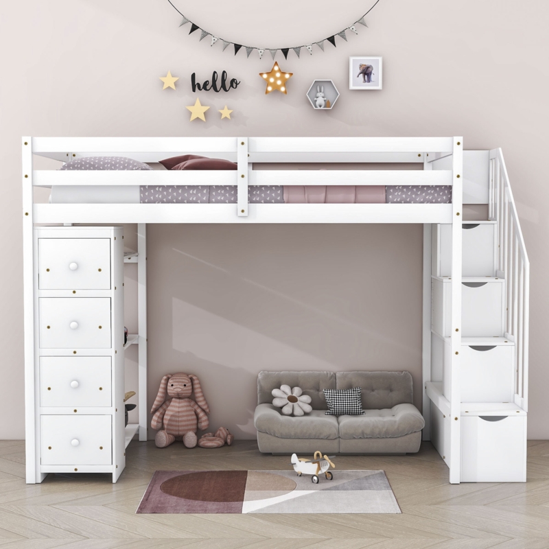 Kahler Kids Twin Loft Bed with Drawers