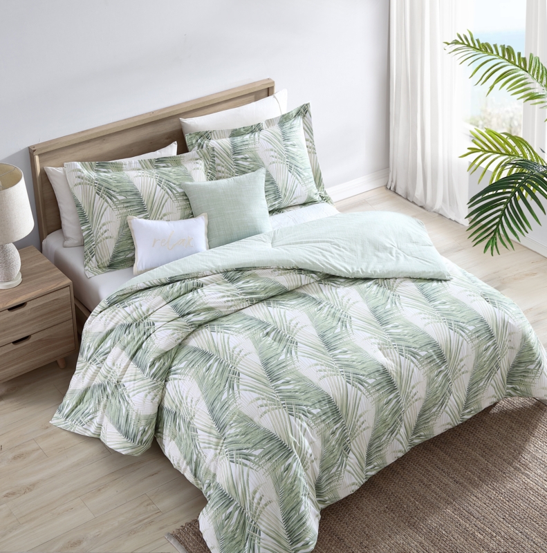 Kauai Green Reversible 5 Piece Comforter Set